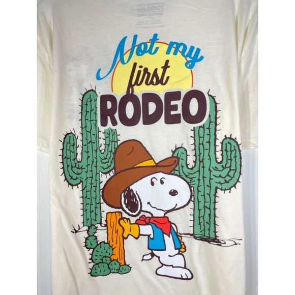 Peanuts Cowboy Snoopy Not My First Rodeo T-Shirt Womens Large - Picture 4 of 9